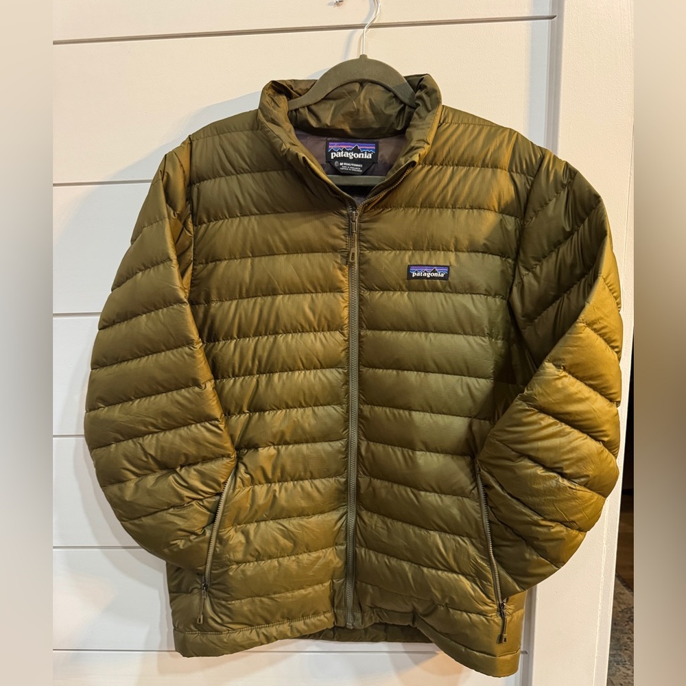 Patagonia Olive Green Down Puffer Jacket